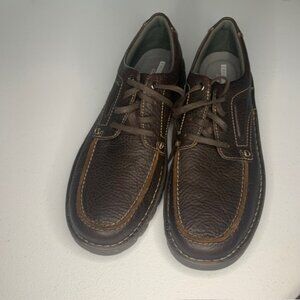 NWOB Clarks Men's Vanek Walk Brown Leather Business Casual Dress Shoes - Size 13